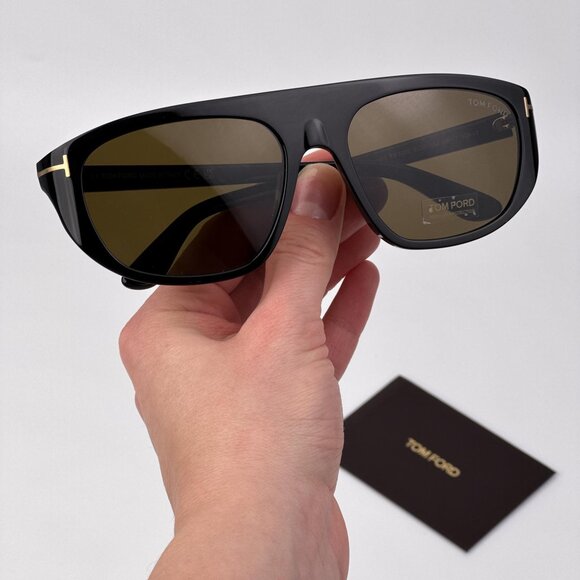 Tom Ford EDWARD-02 FT1002/S 01J Women’s Pilot Sunglasses Black Roviex main image 8